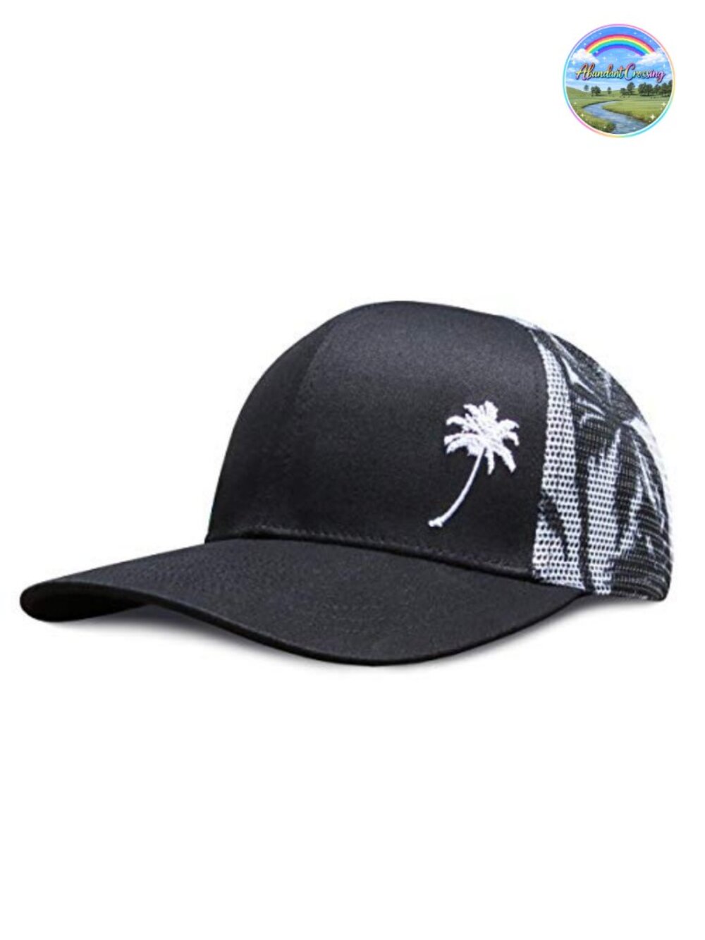 Palm Tree Mesh Print Trucker Hat Adjustable Snapback Baseball Cap Beach